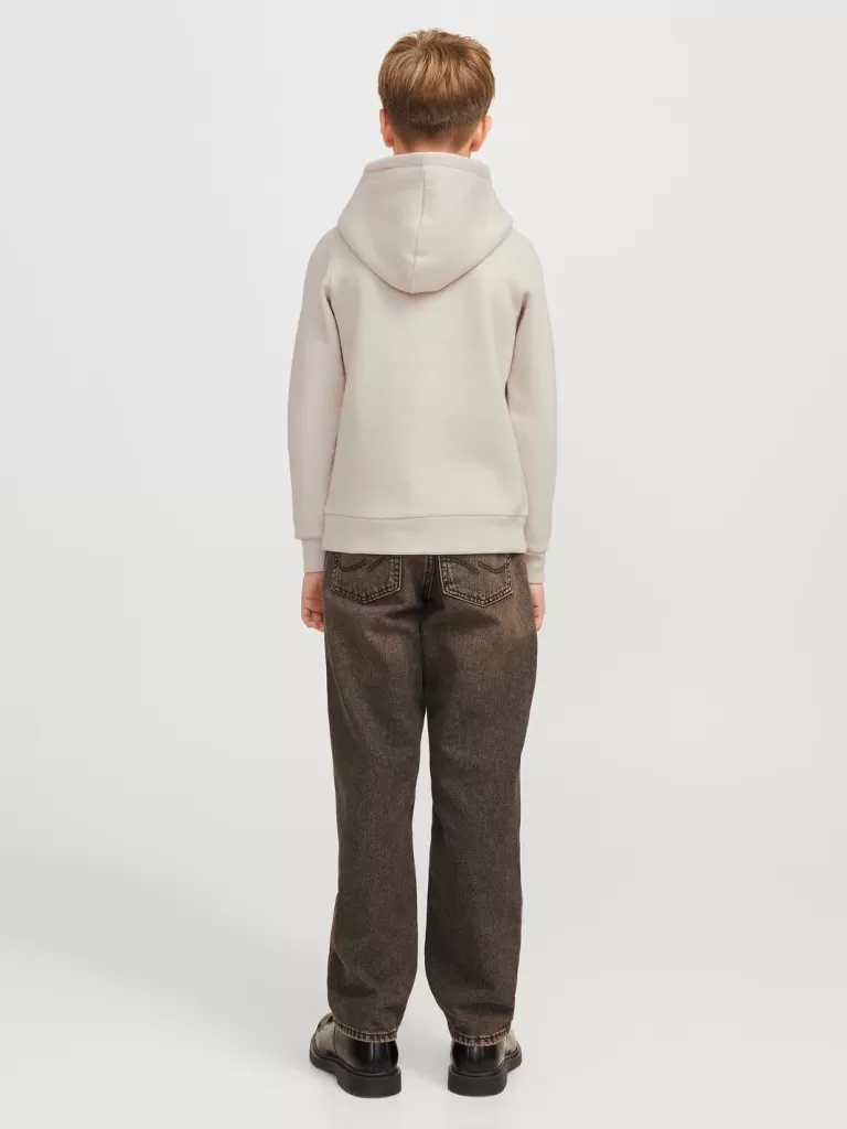 JACK & JONES Bluzy^Nadruk Bluza z kapturem Junior Beżowy