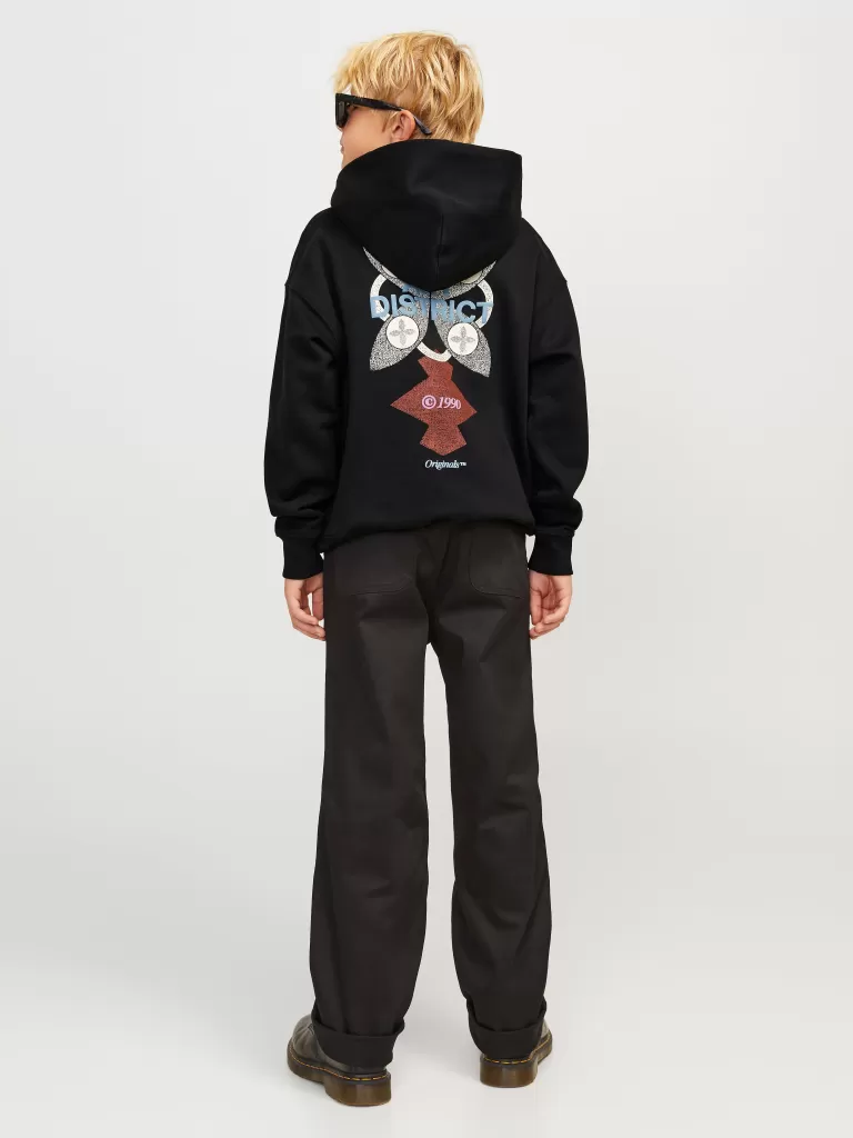 JACK & JONES Bluzy^Nadruk Bluza z kapturem Junior Czarny