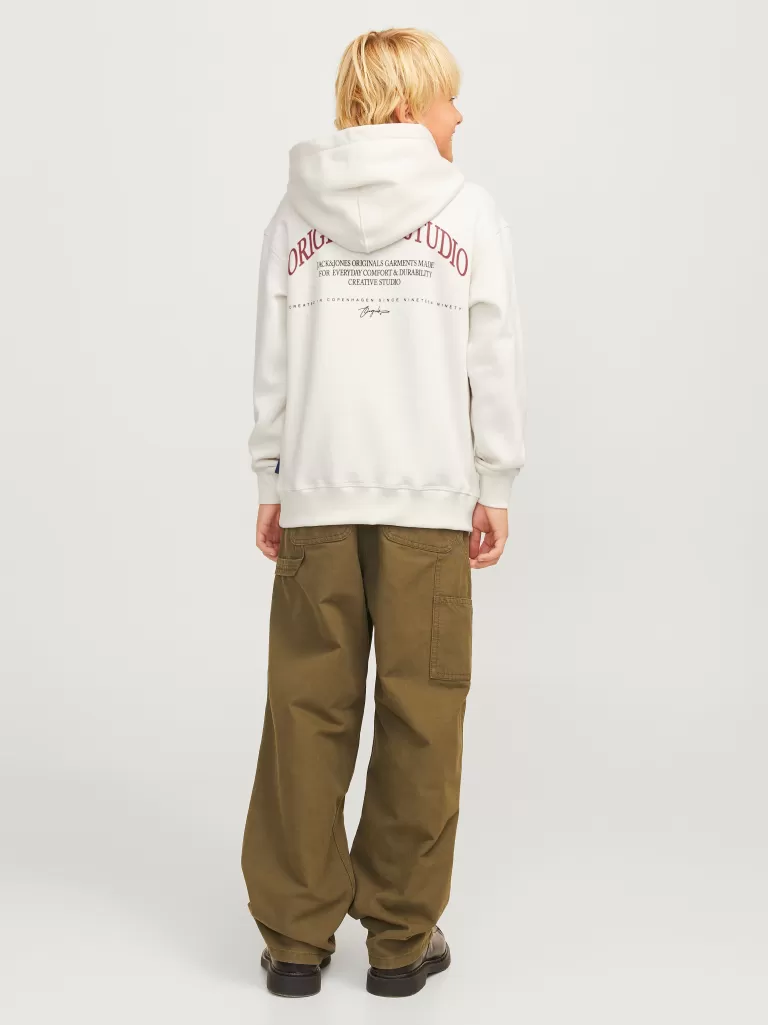JACK & JONES Bluzy^Nadruk Bluza z kapturem Junior Biały