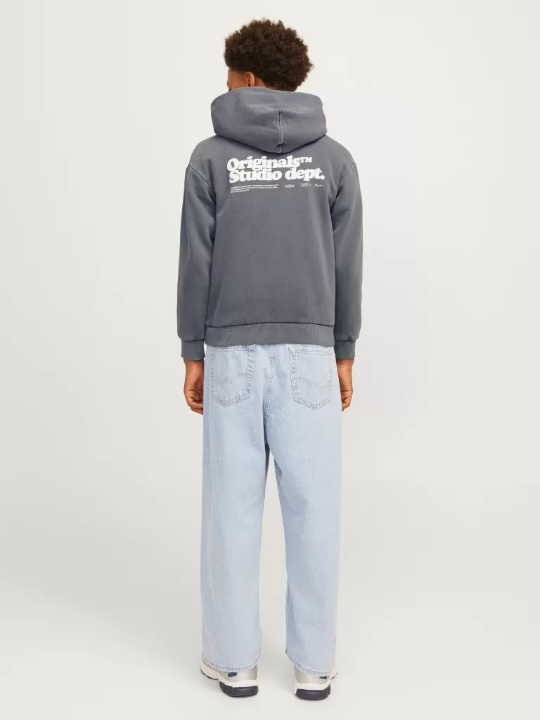 JACK & JONES Bluzy^Nadruk Bluza z kapturem Junior Szary