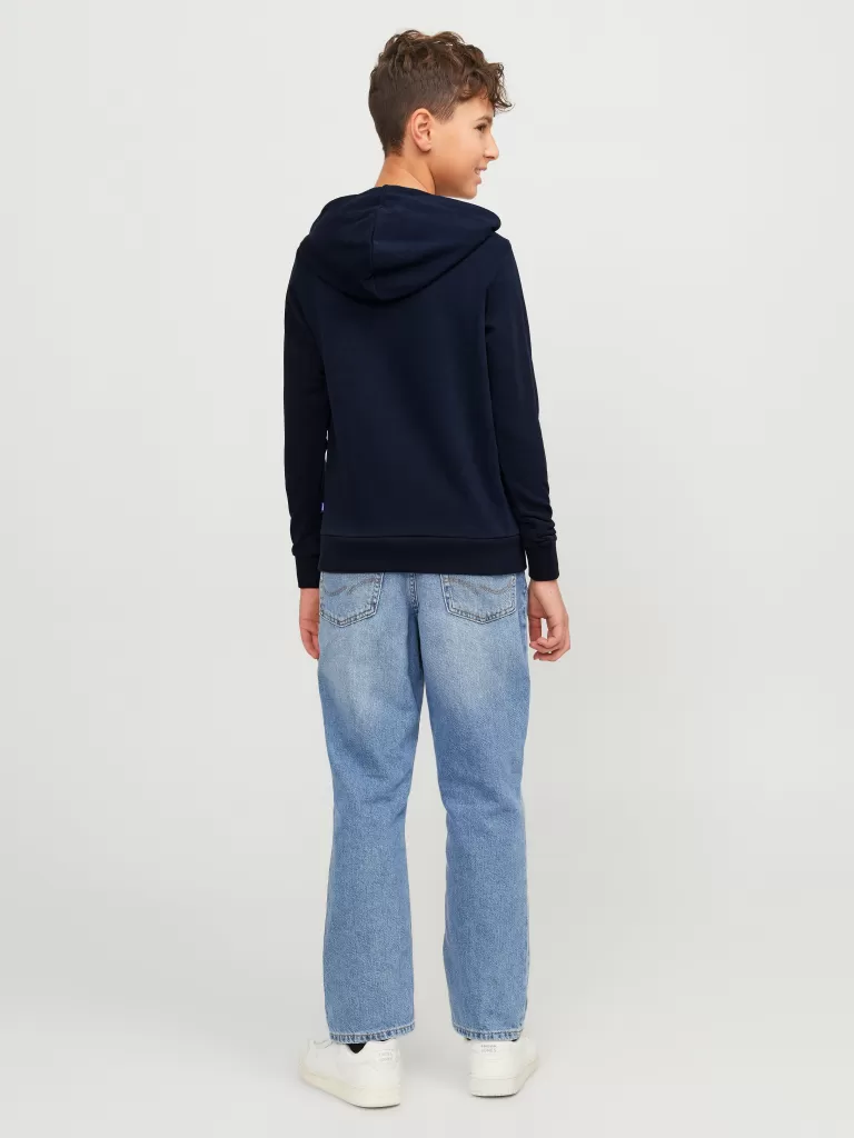 JACK & JONES Bluzy | Wyprzedaż^Nadruk Bluza z kapturem Junior Niebieski