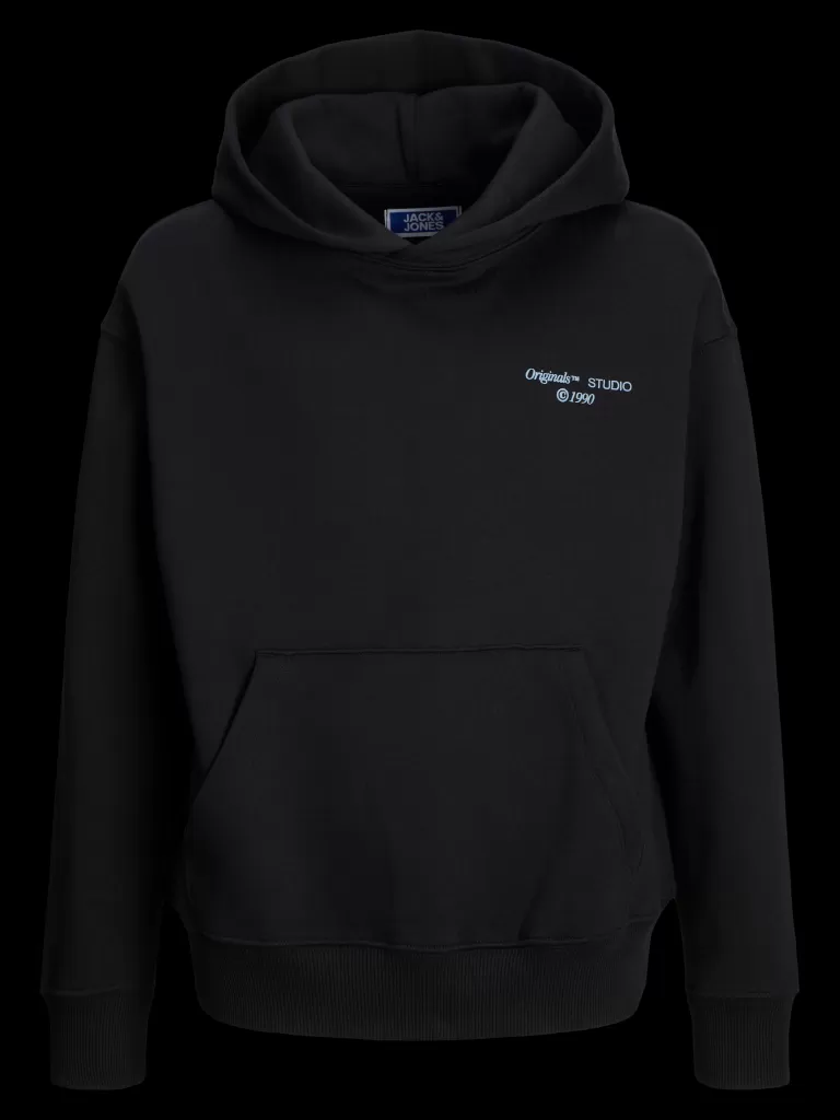 JACK & JONES Bluzy^Nadruk Bluza z kapturem Mini Czarny