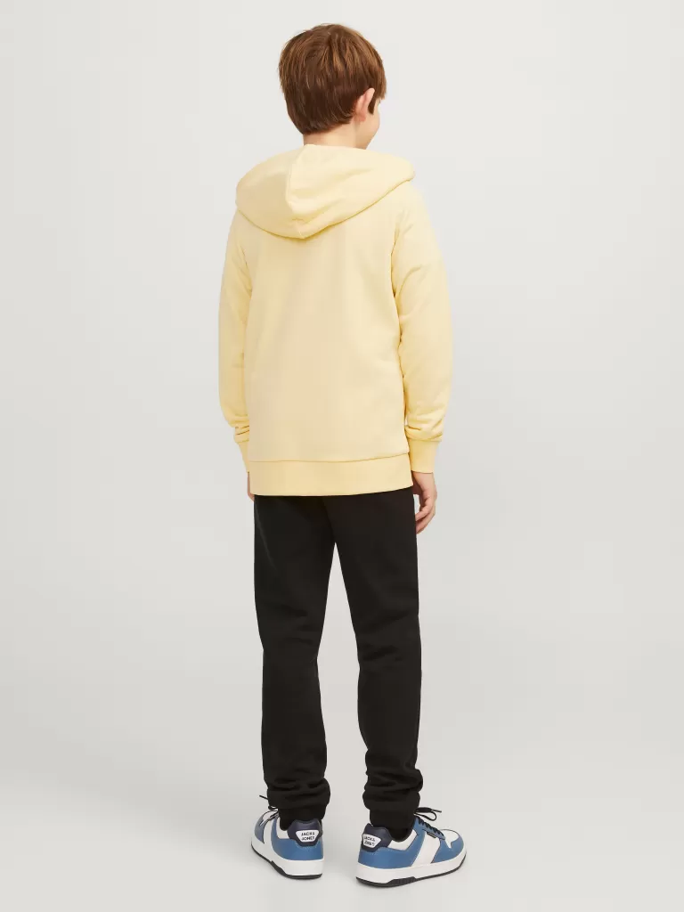 JACK & JONES Bluzy | Wyprzedaż^Nadruk Bluza z kapturem zapinana na suwak Junior Żółty