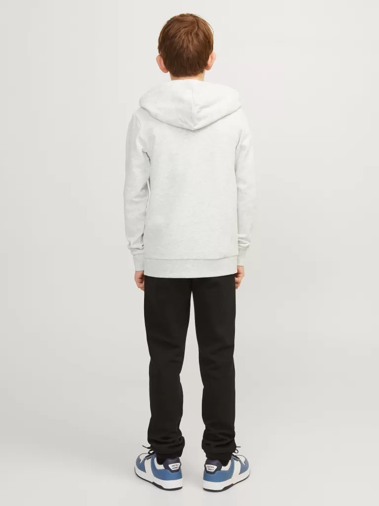 JACK & JONES Bluzy | Wyprzedaż^Nadruk Bluza z kapturem zapinana na suwak Junior Szary