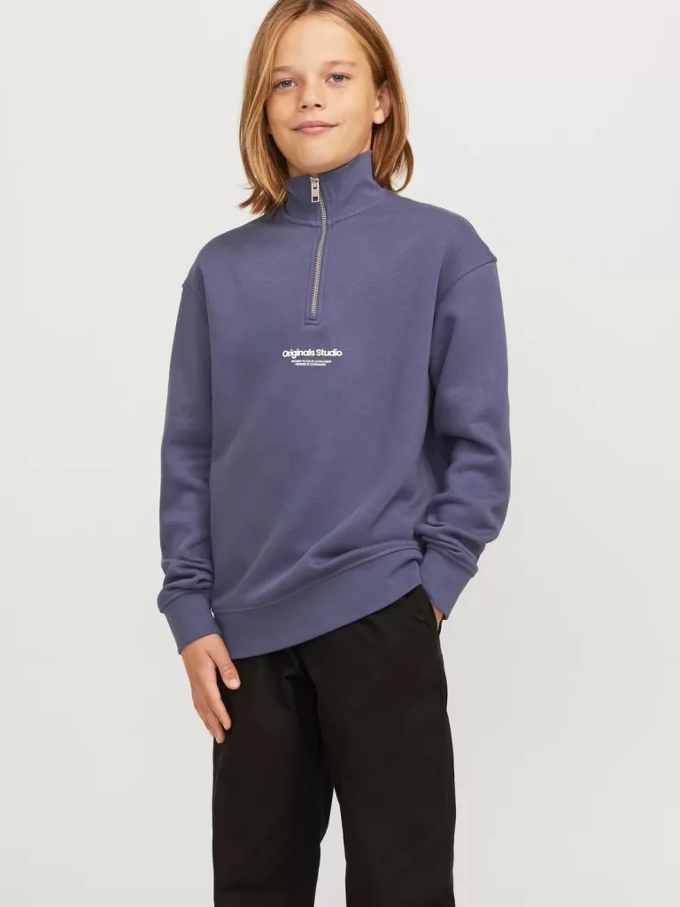 JACK & JONES Bestsellery | Bluzy^Nadruk Bluza zapinana na zamek Junior Niebieski