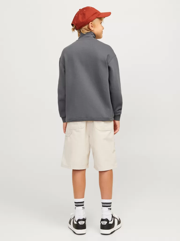 JACK & JONES Bluzy | Wyprzedaż^Nadruk Bluza zapinana na zamek Junior Szary