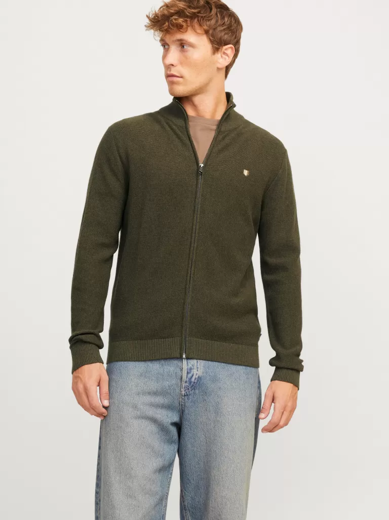 JACK & JONES Swetry^Nadruk Kardigan Zielony