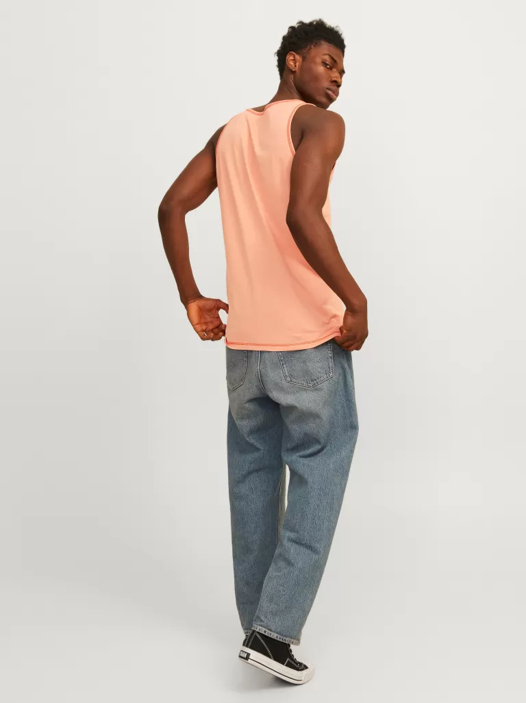 JACK & JONES Koszulki^Nadruk Okrągły dekolt Koszulka bokserka Pomarańczowy