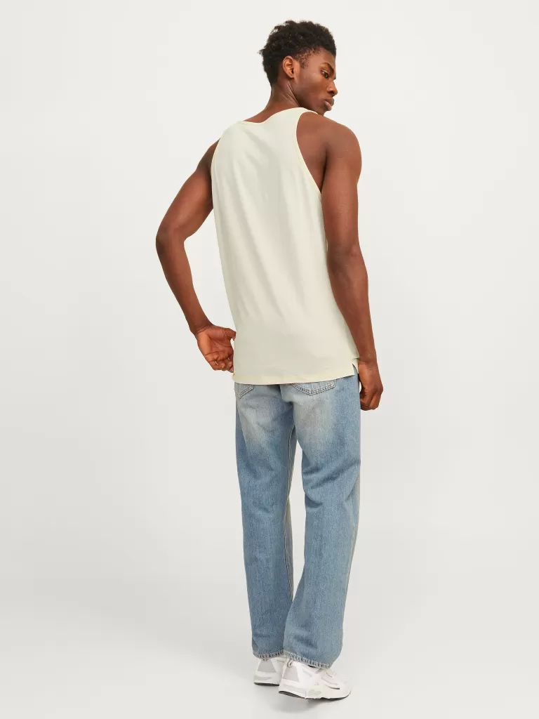 JACK & JONES Koszulki^Nadruk Okrągły dekolt Koszulka bokserka Biały