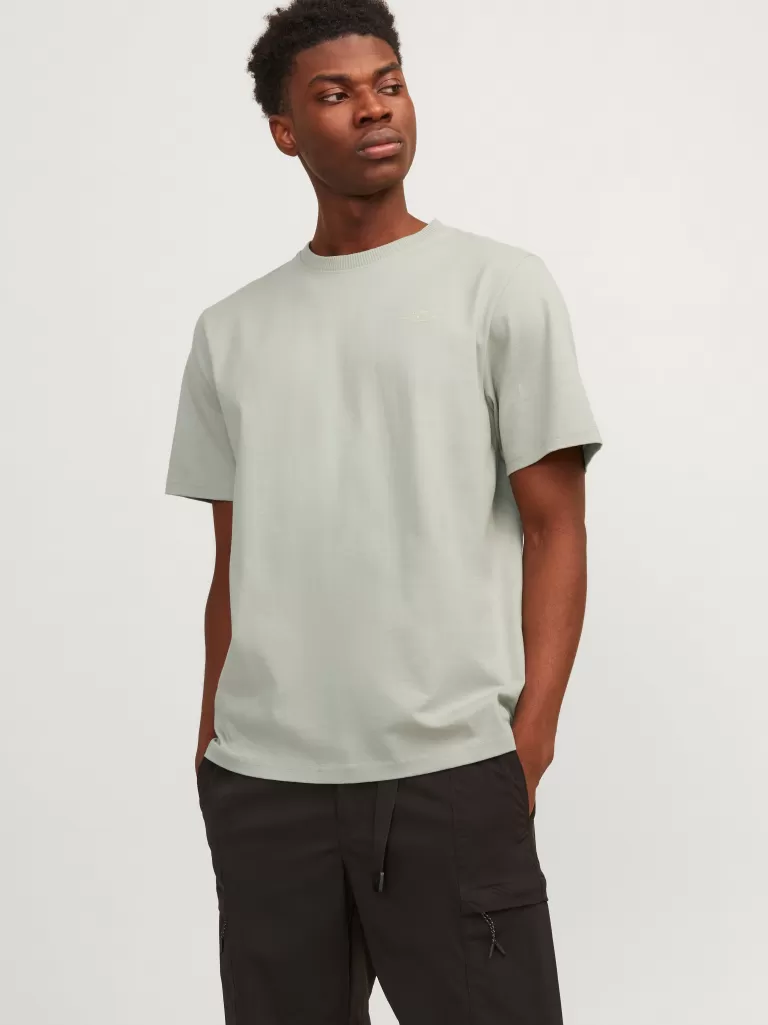 JACK & JONES Koszulki^Nadruk Okrągły dekolt T-shirt Szary