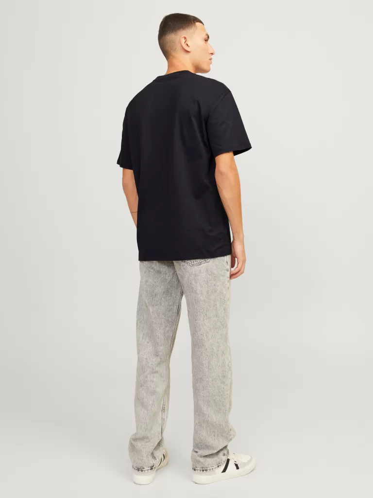 JACK & JONES Koszulki^Nadruk Okrągły dekolt T-shirt Czarny