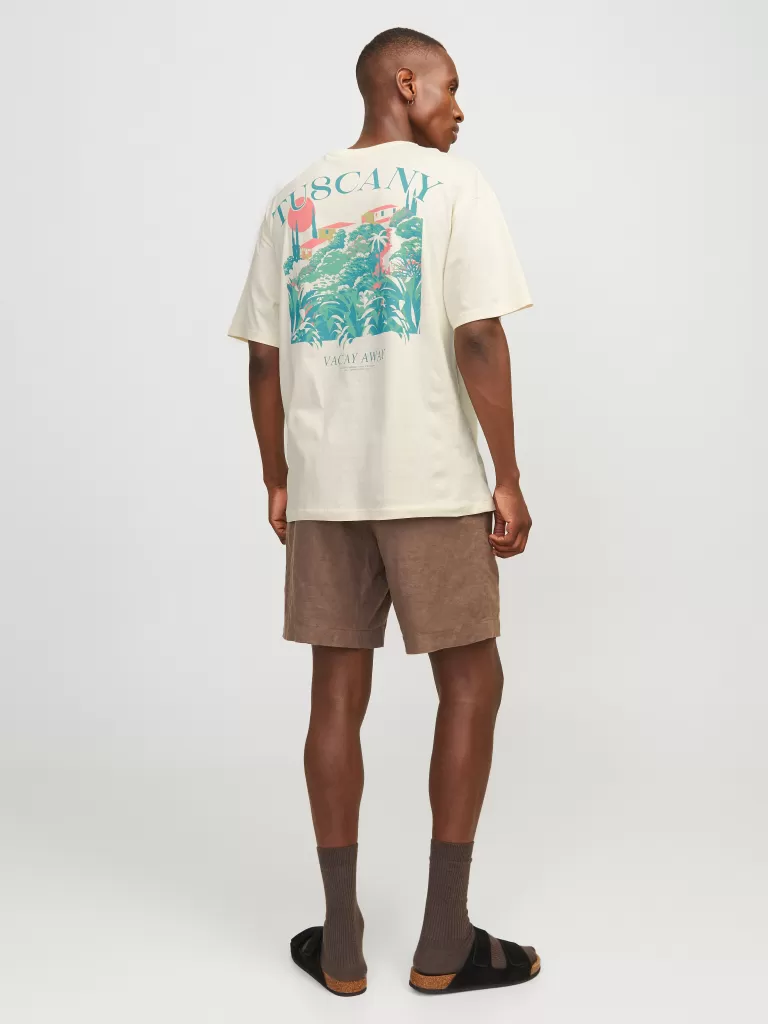 JACK & JONES Koszulki^Nadruk Okrągły dekolt T-shirt Biały