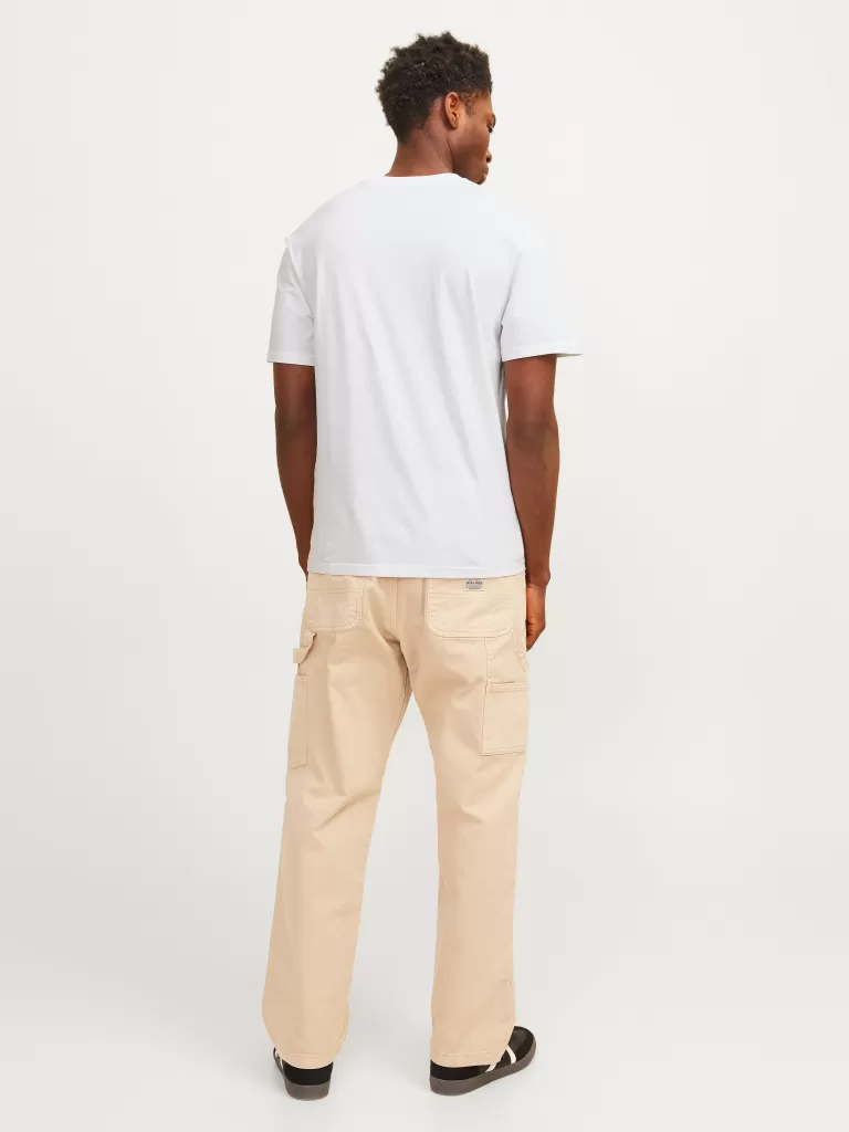 JACK & JONES Koszulki^Nadruk Okrągły dekolt T-shirt Biały