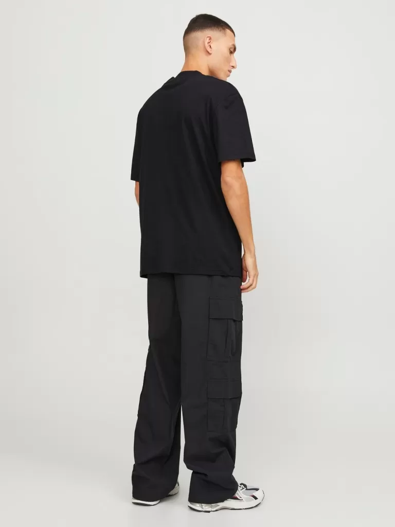 JACK & JONES Koszulki^Nadruk Okrągły dekolt T-shirt Czarny