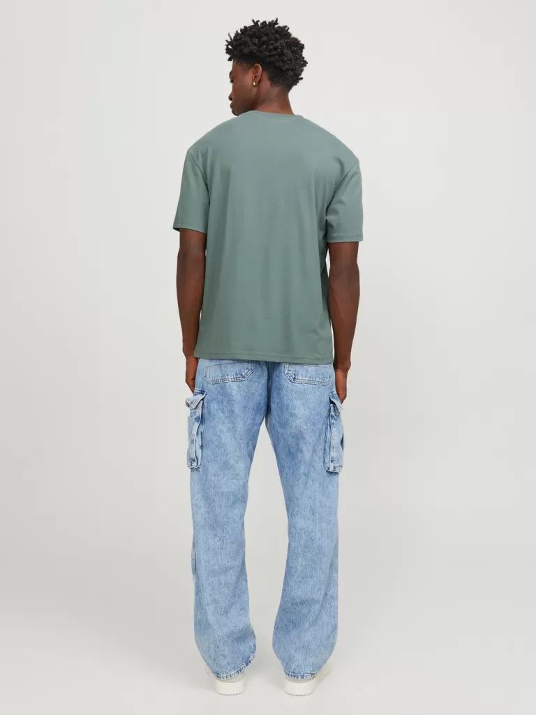 JACK & JONES Koszulki^Nadruk Okrągły dekolt T-shirt Zielony