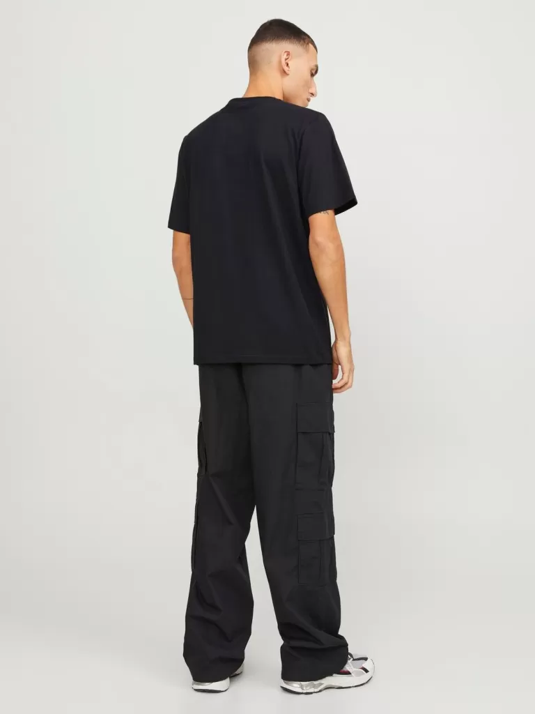 JACK & JONES Koszulki^Nadruk Okrągły dekolt T-shirt Czarny