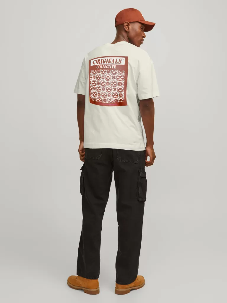 JACK & JONES Koszulki^Nadruk Okrągły dekolt T-shirt Biały