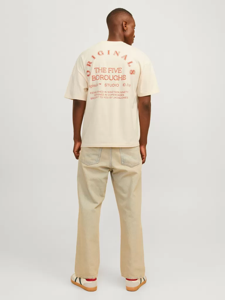 JACK & JONES Koszulki^Nadruk Okrągły dekolt T-shirt Biały