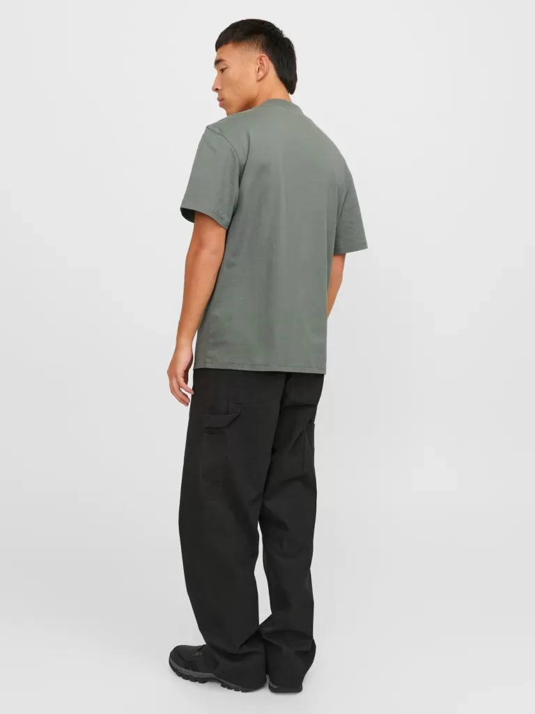 JACK & JONES Koszulki^Nadruk Okrągły dekolt T-shirt Zielony
