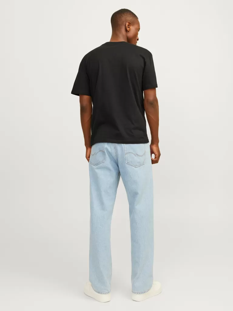 JACK & JONES Koszulki^Nadruk Okrągły dekolt T-shirt Czarny