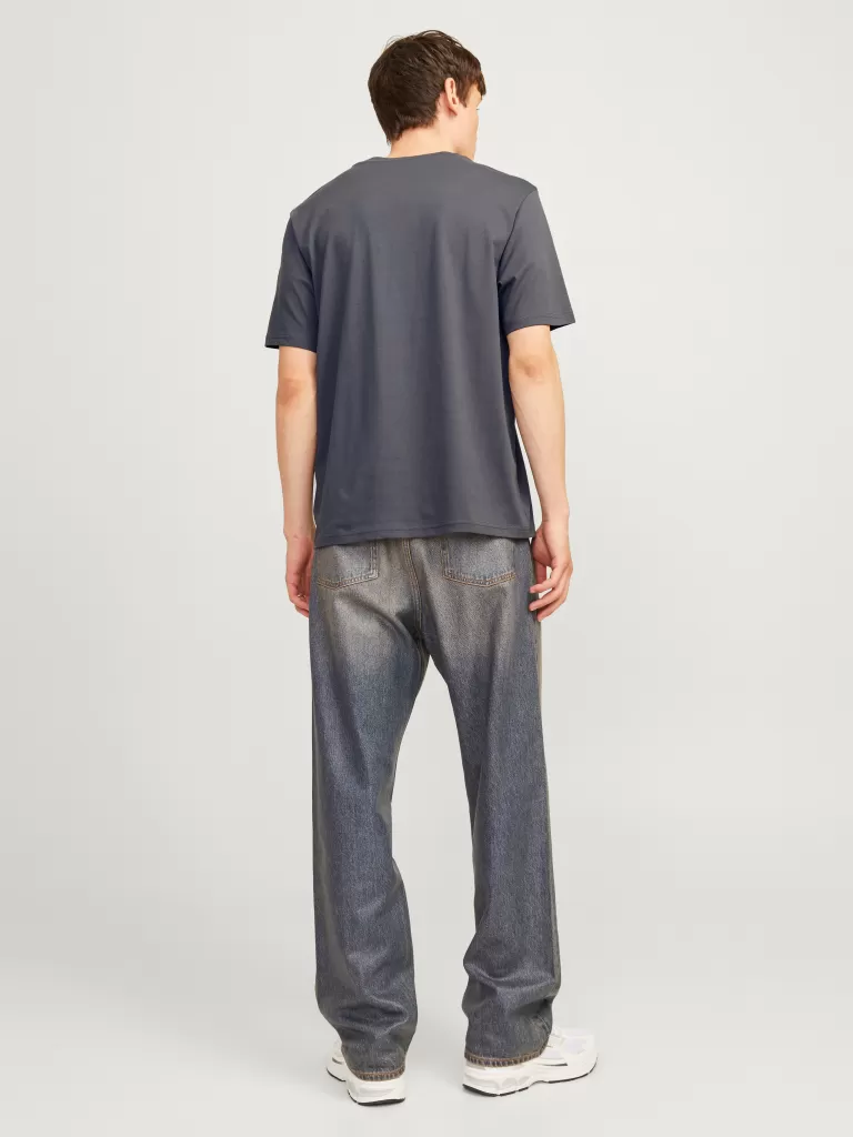 JACK & JONES Koszulki^Nadruk Okrągły dekolt T-shirt Szary