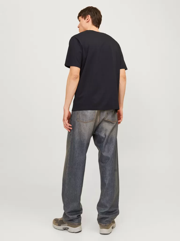 JACK & JONES Koszulki^Nadruk Okrągły dekolt T-shirt Czarny
