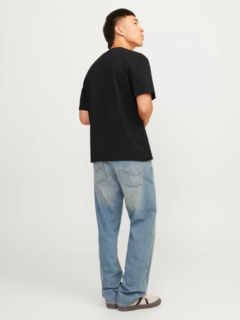 JACK & JONES Koszulki^Nadruk Okrągły dekolt T-shirt Czarny