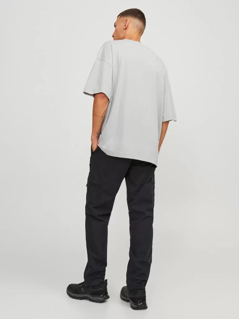 JACK & JONES Koszulki^Nadruk Okrągły dekolt T-shirt Szary