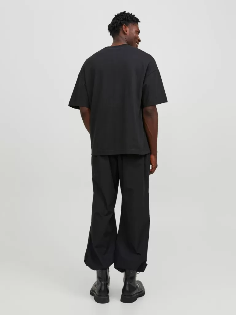 JACK & JONES Koszulki^Nadruk Okrągły dekolt T-shirt Czarny