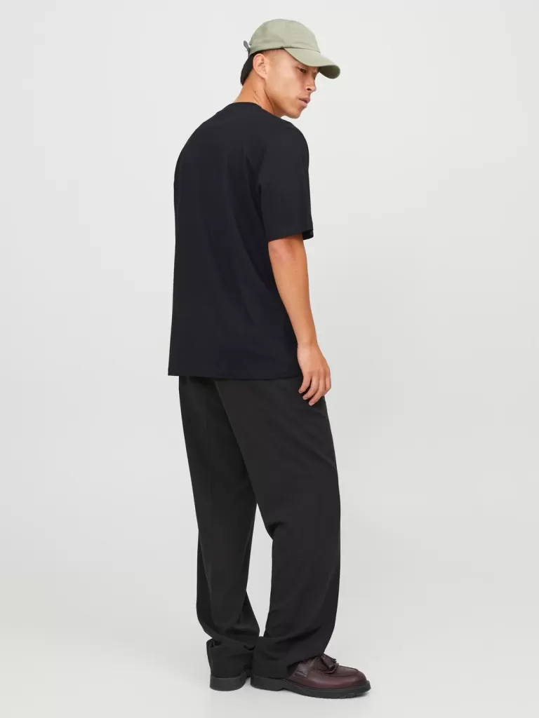 JACK & JONES Koszulki^Nadruk Okrągły dekolt T-shirt Czarny