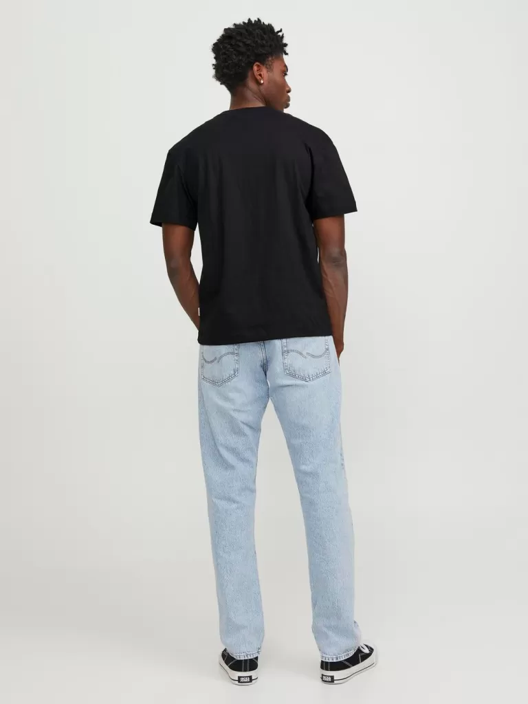 JACK & JONES Koszulki^Nadruk Okrągły dekolt T-shirt Czarny