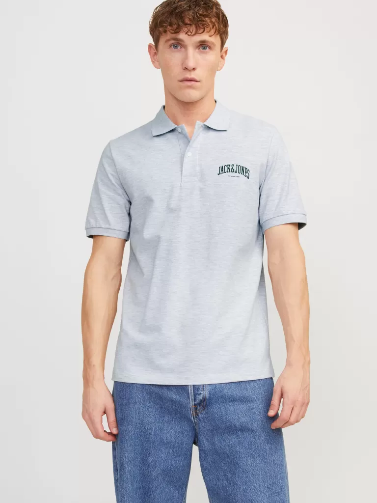 JACK & JONES Koszulki^Nadruk Polo T-shirt Szary