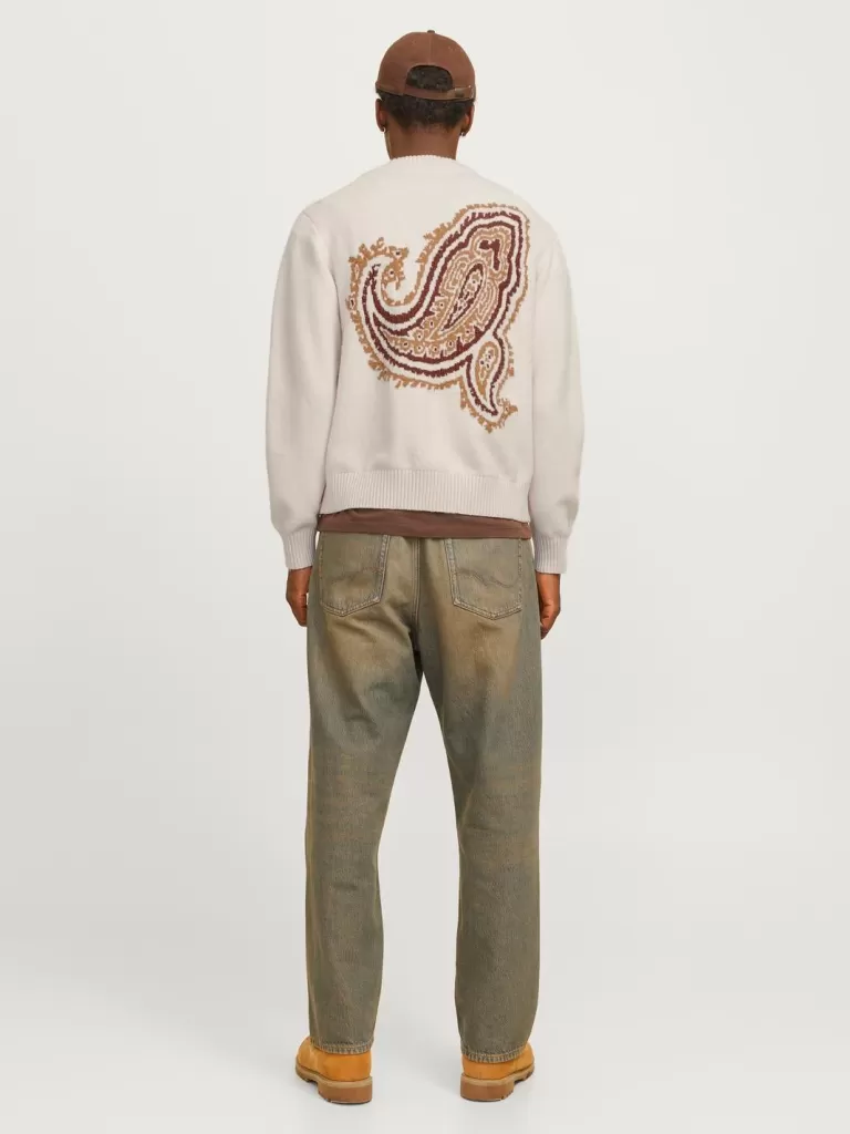 JACK & JONES Swetry^Nadruk Sweter wkładany przez głowę Biały