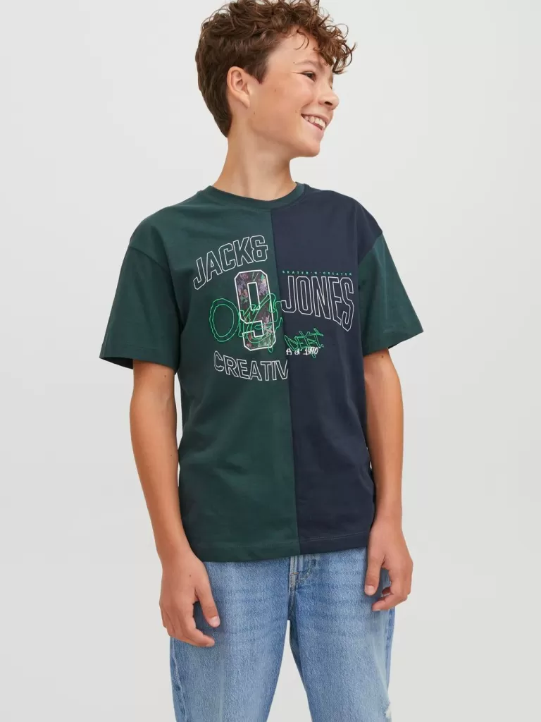 JACK & JONES Koszulki | Wyprzedaż^Nadruk T-shirt Junior Zielony