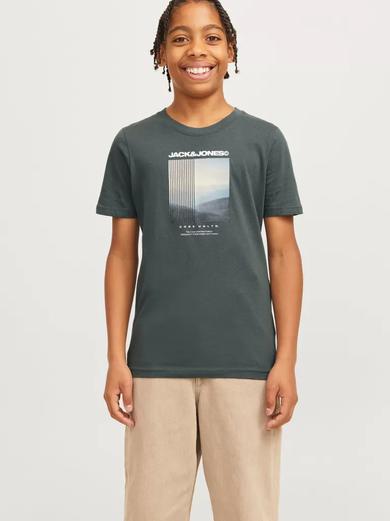 JACK & JONES Koszulki^Nadruk T-shirt Junior Zielony