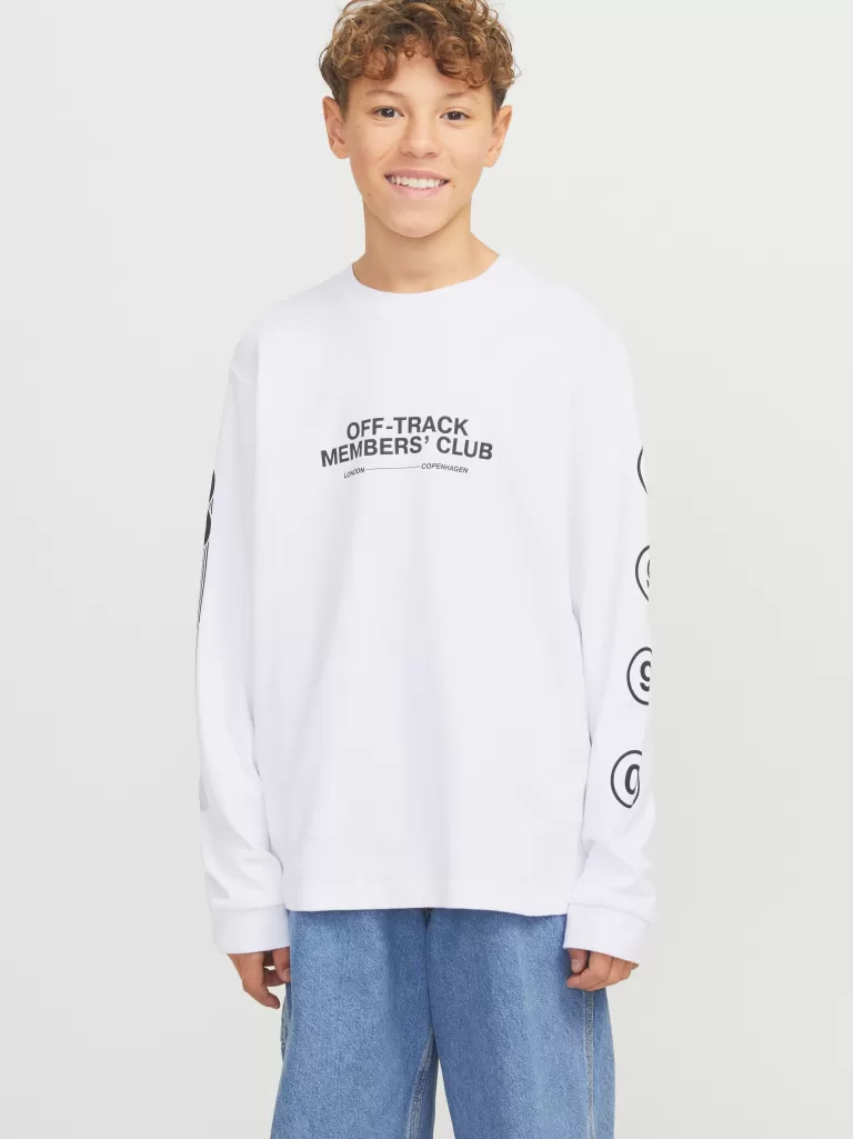JACK & JONES Koszulki^Nadruk T-shirt Junior Biały