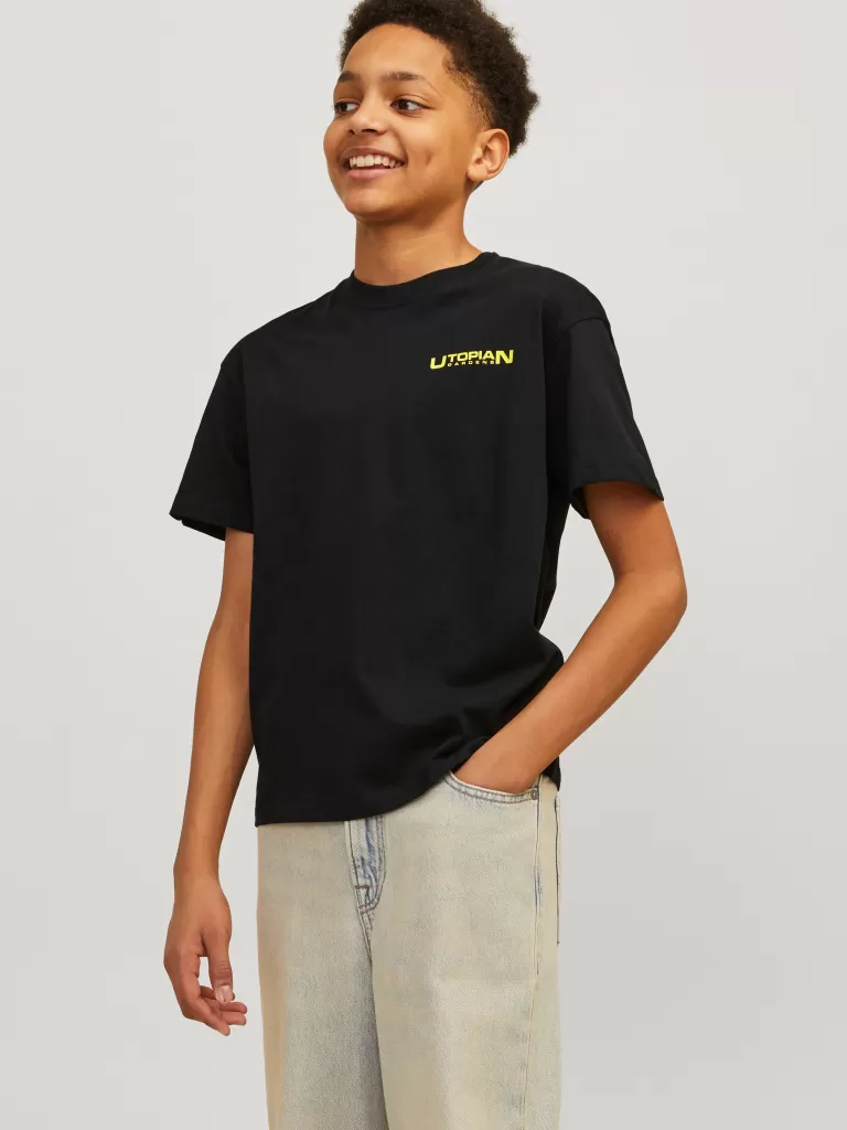 JACK & JONES Koszulki^Nadruk T-shirt Junior Czarny