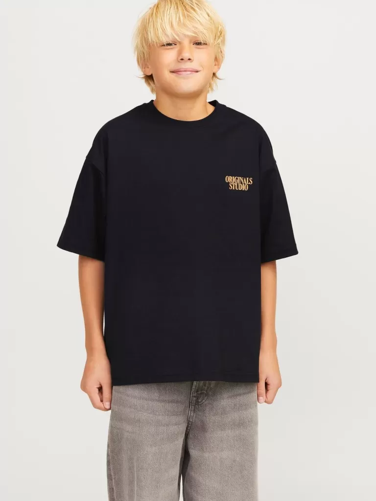 JACK & JONES Koszulki^Nadruk T-shirt Junior Czarny