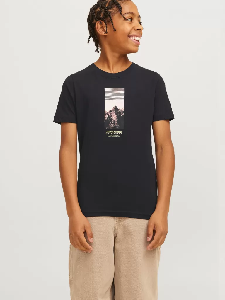 JACK & JONES Koszulki^Nadruk T-shirt Junior Czarny
