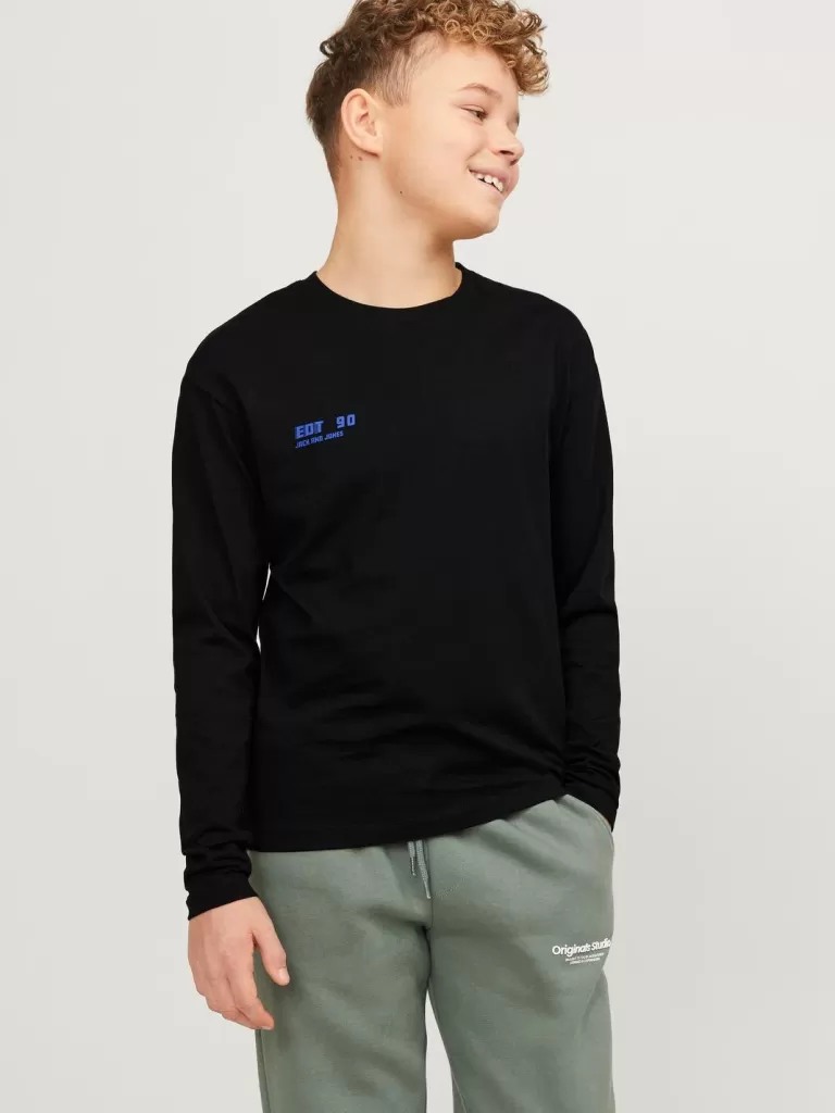 JACK & JONES Koszulki | Wyprzedaż^Nadruk T-shirt Junior Czarny