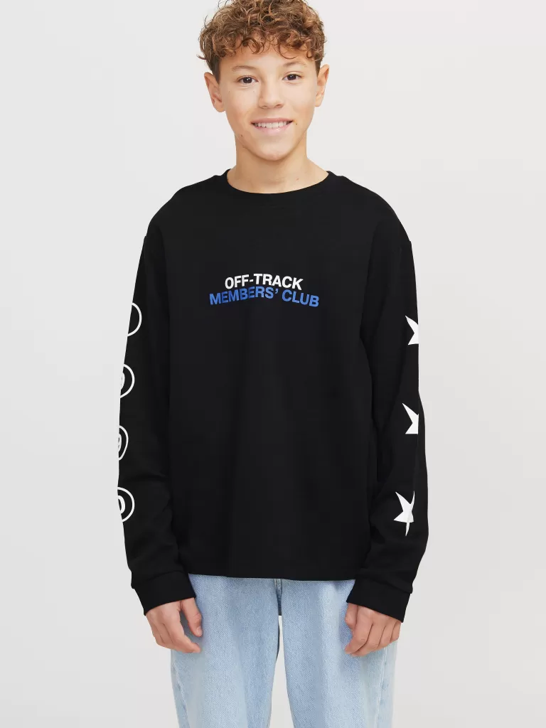 JACK & JONES Koszulki^Nadruk T-shirt Junior Czarny