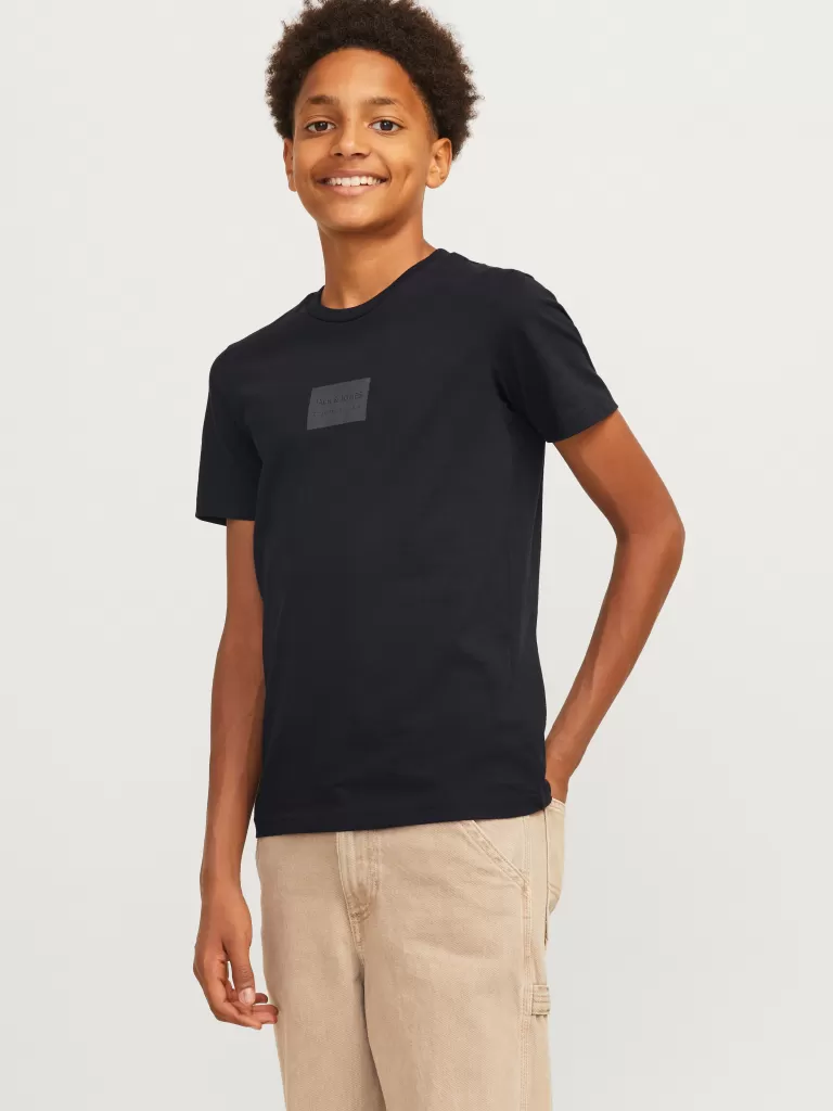 JACK & JONES Koszulki^Nadruk T-shirt Junior Czarny