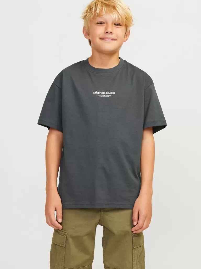 JACK & JONES Koszulki^Nadruk T-shirt Junior Szary