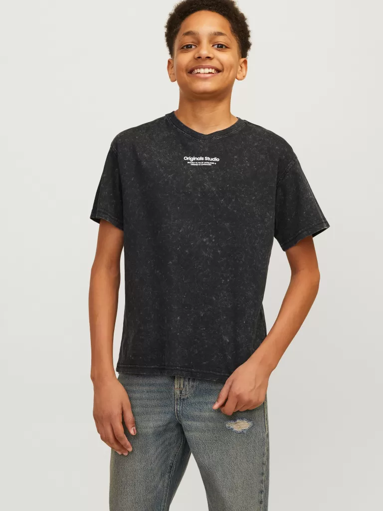 JACK & JONES Koszulki^Nadruk T-shirt Junior Czarny