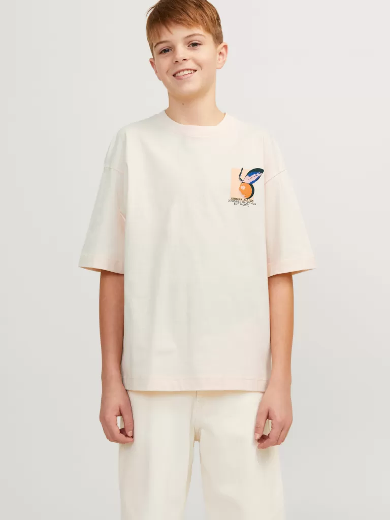 JACK & JONES Koszulki | Wyprzedaż^Nadruk T-shirt Junior Biały