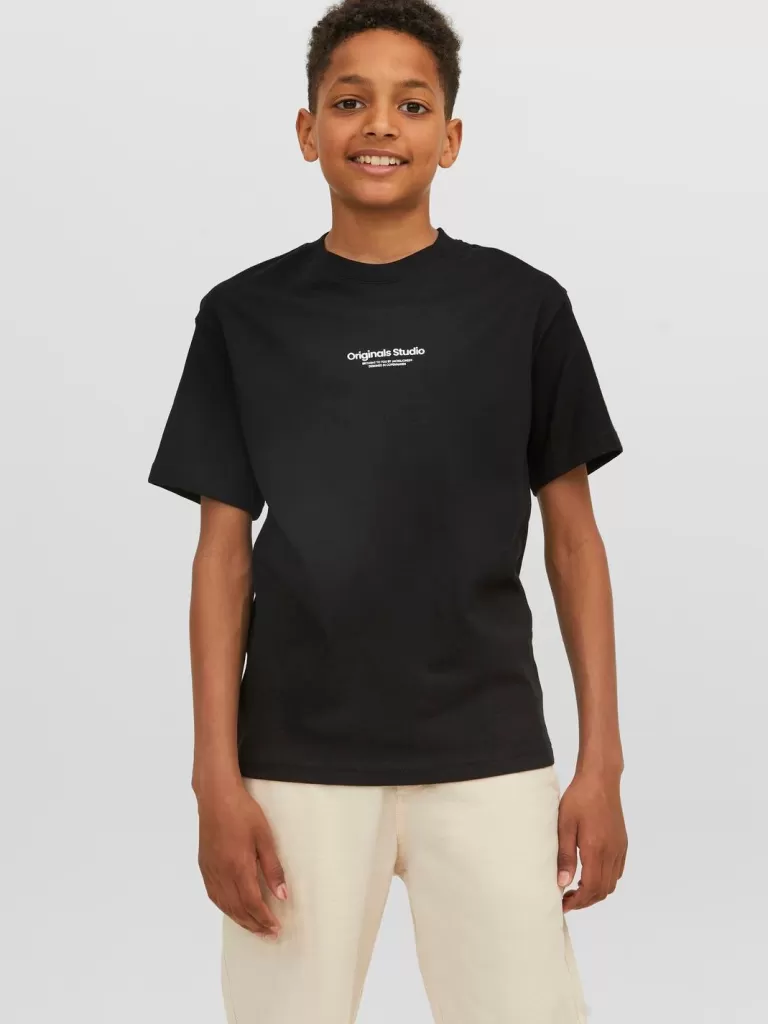JACK & JONES Koszulki^Nadruk T-shirt Junior Czarny