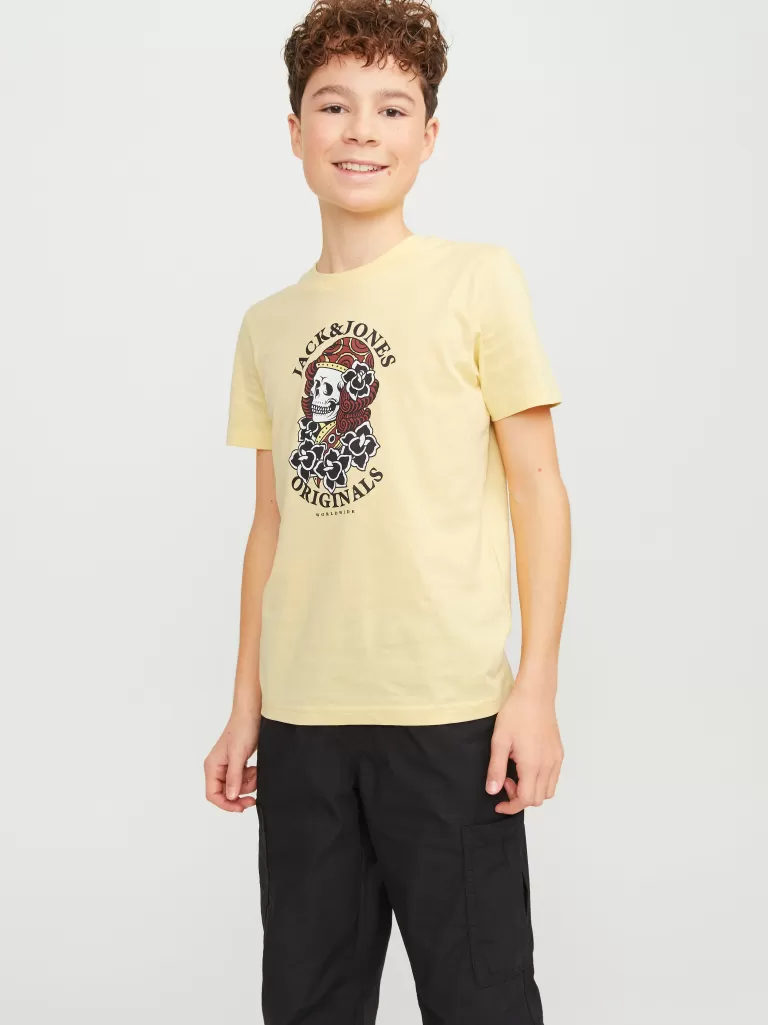 JACK & JONES Koszulki | Wyprzedaż^Nadruk T-shirt Junior Żółty