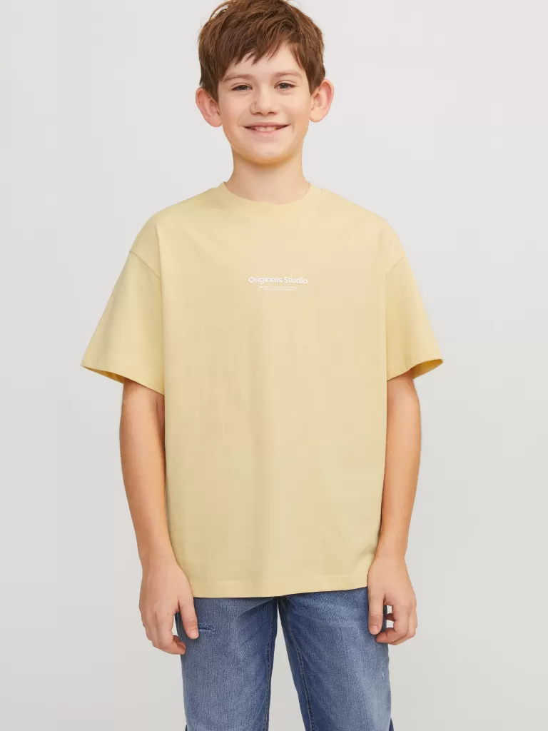 JACK & JONES Koszulki | Wyprzedaż^Nadruk T-shirt Junior Żółty
