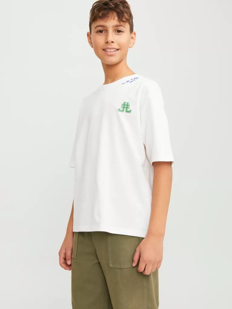 JACK & JONES Koszulki | Wyprzedaż^Nadruk T-shirt Junior Biały