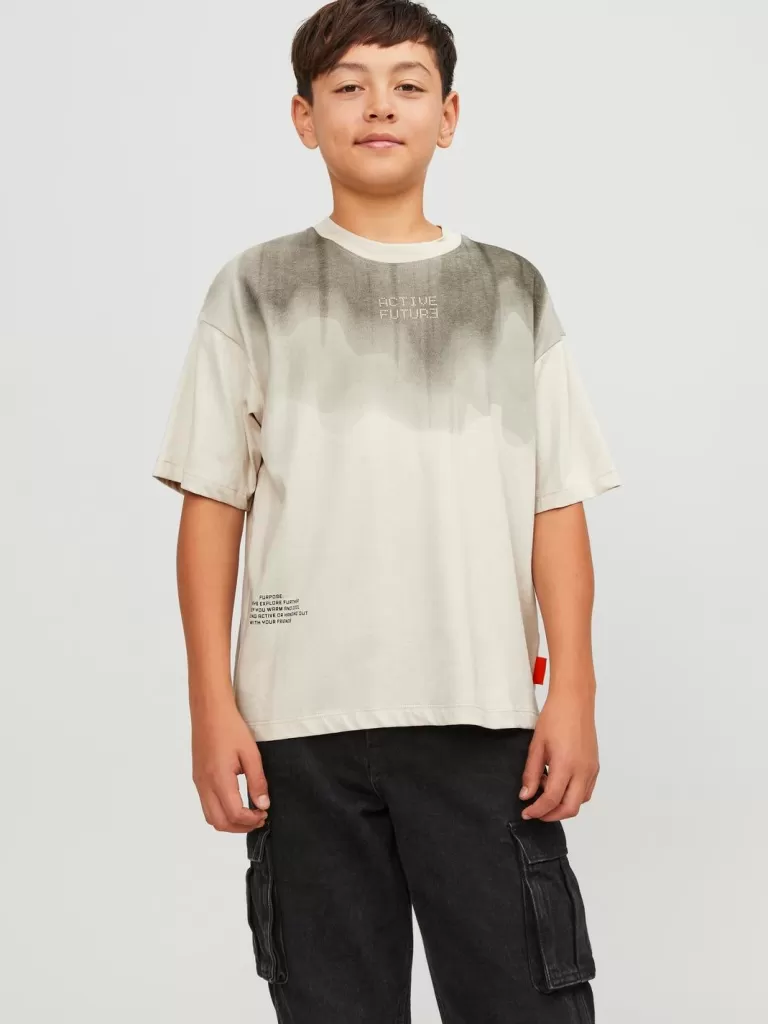 JACK & JONES Koszulki | Wyprzedaż^Nadruk T-shirt Junior Beżowy